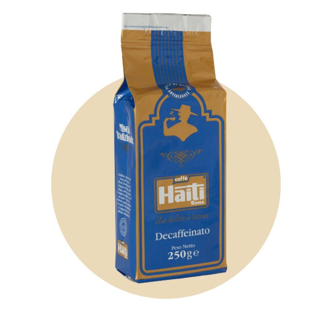 Decaffeinato macinato sottovuoto 250gr